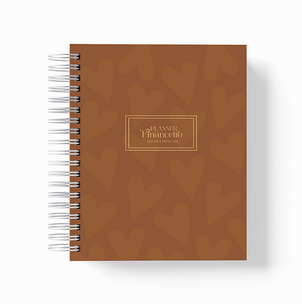 Planner Financeiro - Marrom Corações