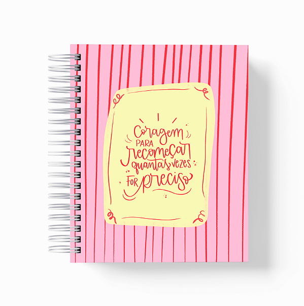 Caderno Pautado | Coragem para recomeçar - Rosa