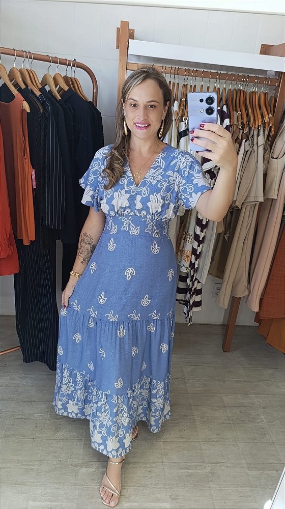 Vestido Flora Azul