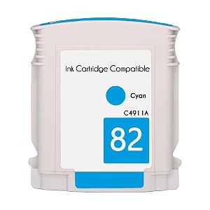 CARTUCHO DE TINTA COMPATÍVEL COM HP 82 C4911A CIANO IMPORTADO 69ML