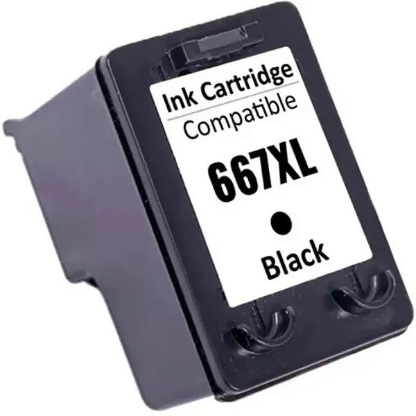 CARTUCHO DE TINTA COMPATÍVEL COM HP 667XL (Q67XL) PRETO MICROJET 14ML