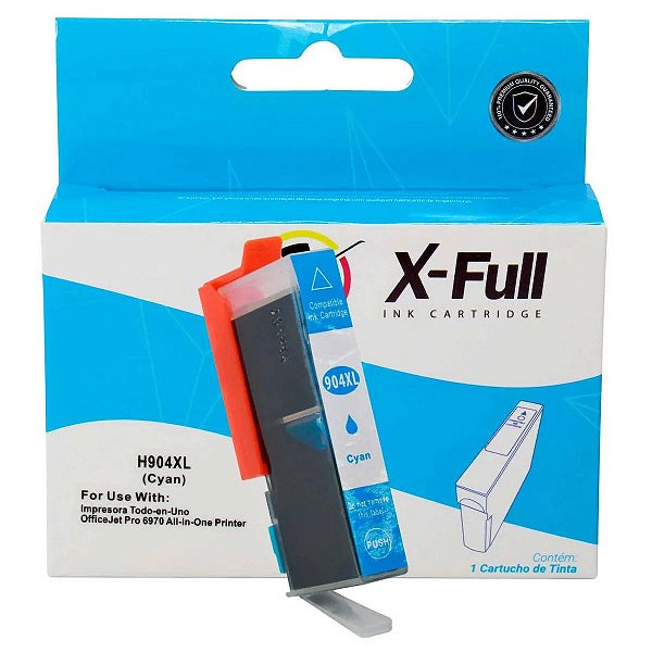 CARTUCHO DE TINTA COMPATÍVEL COM HP 904XL CIANO X-FULL 14ML