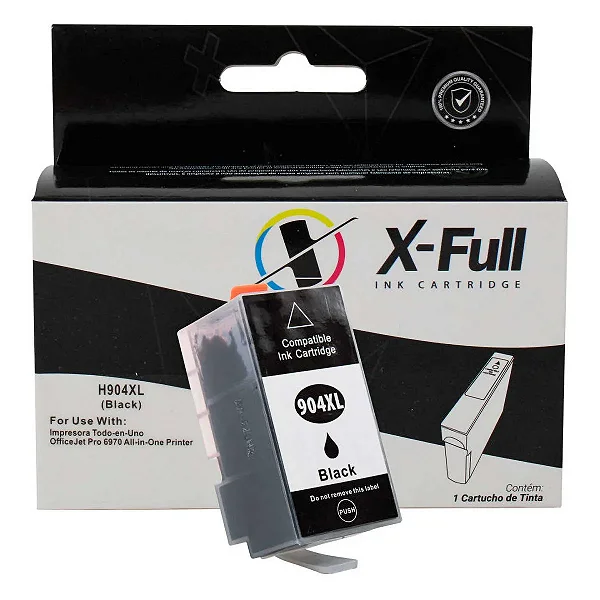 CARTUCHO DE TINTA COMPATÍVEL COM HP 904XL PRETO X-FULL 50ML
