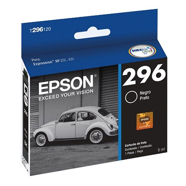 CARTUCHO DE TINTA ORIGINAL EPSON 296 PRETO 4ML