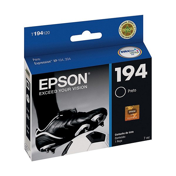 CARTUCHO DE TINTA ORIGINAL EPSON T1941 PRETO 4ML