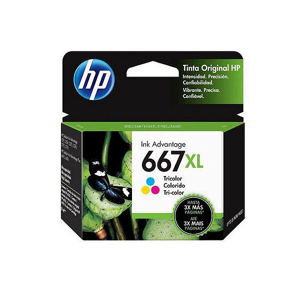 CARTUCHO DE TINTA ORIGINAL HP 667XL COLORIDO 8,5ML