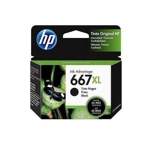 CARTUCHO DE TINTA ORIGINAL HP 667XL PRETO 8ML