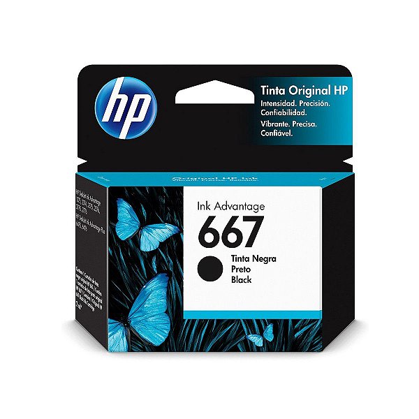 CARTUCHO DE TINTA ORIGINAL HP 667 PRETO 2ML
