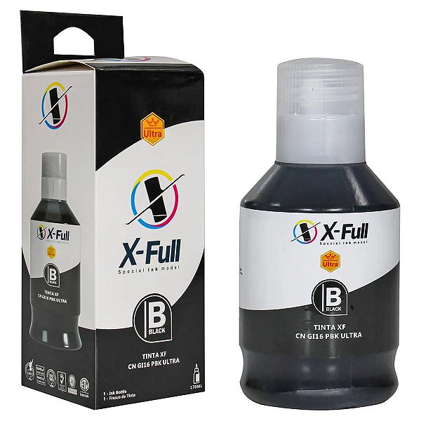 REFIL DE TINTA COMPATÍVEL COM CANON GI16BK PIGMENTADA PRETO X-FULL 170ML