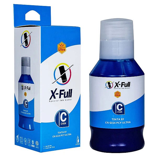 REFIL DE TINTA COMPATÍVEL COM CANON GI16C PIGMENTADA CIANO X-FULL 135ML