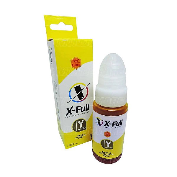 REFIL DE TINTA COMPATÍVEL COM CANON GI190Y CORANTE AMARELO X-FULL 70ML