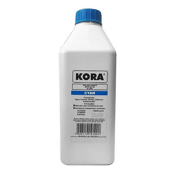 REFIL DE TINTA COMPATÍVEL COM EPSON UNIVERSAL C CORANTE CIANO KORA 1L