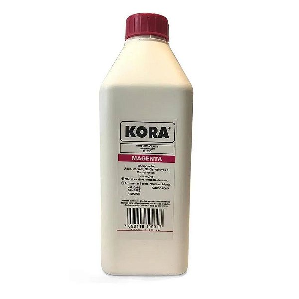 REFIL DE TINTA COMPATÍVEL COM EPSON UNIVERSAL M INK JET CORANTE MAGENTA KORA 1L