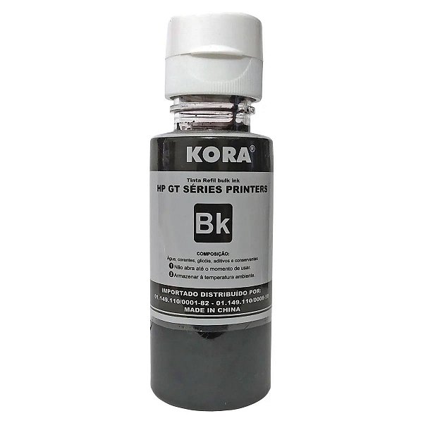 REFIL DE TINTA COMPATÍVEL COM HP GT53BK CORANTE PRETO KORA 70ML
