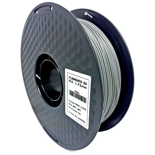FILAMENTO 3D PLA PARA IMPRESSORA 3D 1.75MM IMPORTADO COR BRILHANTE PRATA 1KG