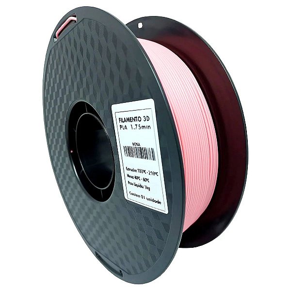 FILAMENTO 3D PLA PARA IMPRESSORA 3D 1.75MM IMPORTADO COR BRILHANTE ROSA 1KG