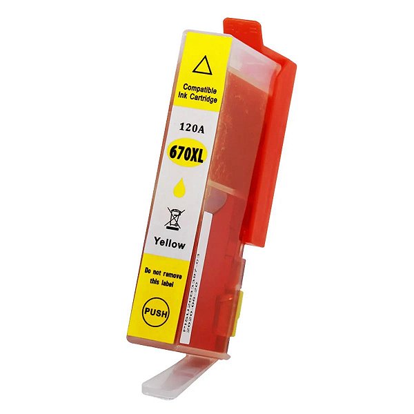 CARTUCHO DE TINTA COMPATÍVEL COM HP H0670XL Y AMARELO NEUTRO 14ML