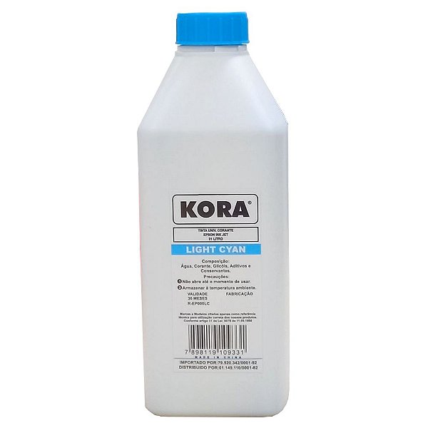 REFIL DE TINTA COMPATÍVEL COM EPSON CORANTE CIANO LIGHT KORA 1L