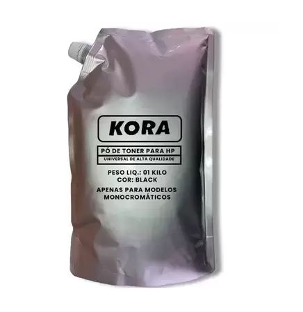 REFIL DE PÓ PARA TONER COMPATÍVEL COM HP UNIVERSAL PRETO KORA 1KG