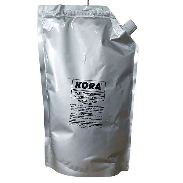 REFIL DE PÓ PARA TONER COMPATÍVEL COM BROTHER TN 360 410 580 650 750 780 PRETO KORA 1KG