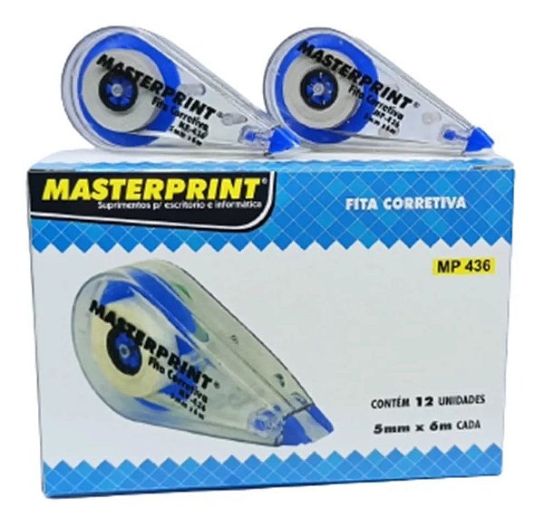 FITA CORRETIVA 5MMX6M MASTERPRINT MP436 CAIXA COM 12 UNIDADES