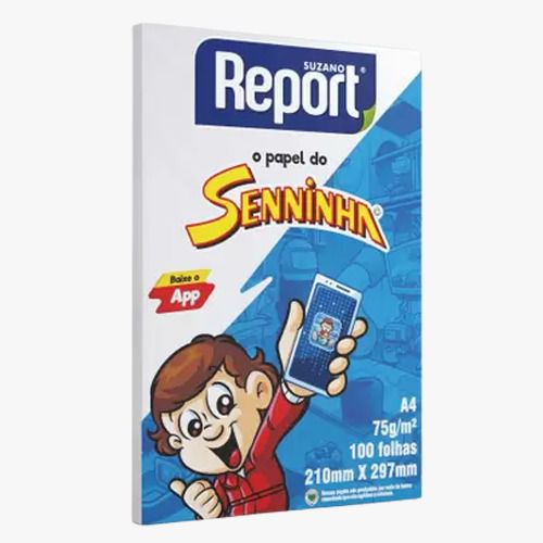 PAPEL SULFITE SENINHA PEQUENO A4 COM 100 FOLHAS REPORT