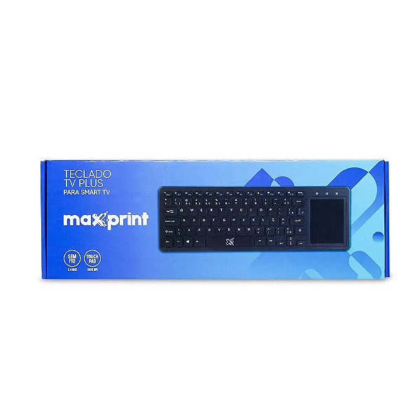 TECLADO TV PLUS PARA SMART TV SEM FIO 2.4GHZ TOUCH PAD 1200DPI MAXPRINT 6014276 PRETO