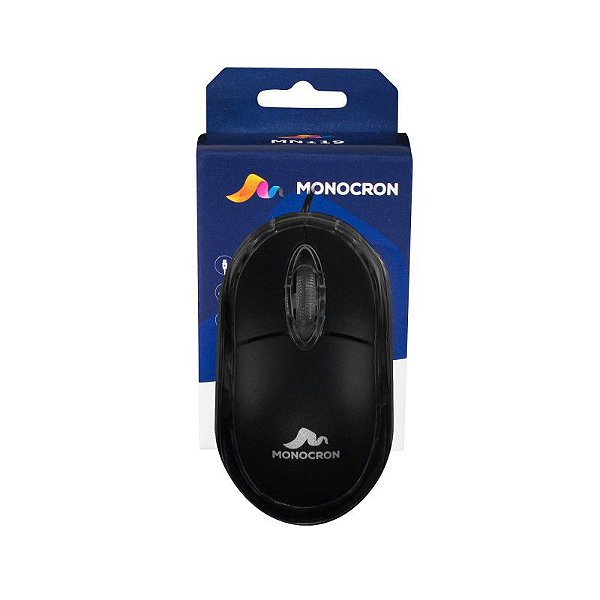 MOUSE ÓPTICO COM CABO USB MONOCRON MN119 PRETO