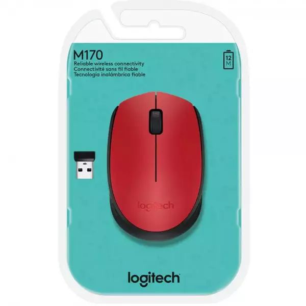 MOUSE SEM FIO LOGITECH M170 VERMELHO