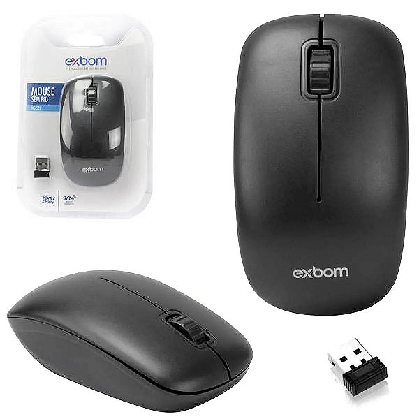 MOUSE SEM FIO OPTICAL EXBOM MS-S22 PRETO