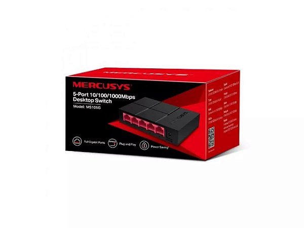SWITCH 5 PORTAS GIGABIT DESKTOP 10 100 1000mbp's MERCUSYS MS105G