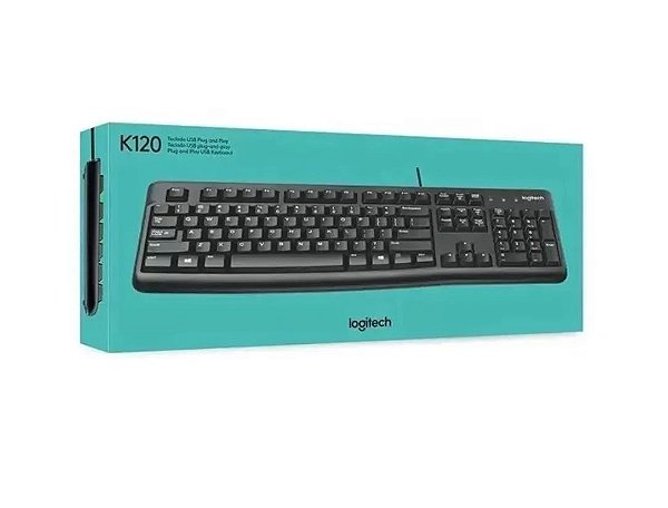 TECLADO COM FIO USB LOGITECH K120 PRETO
