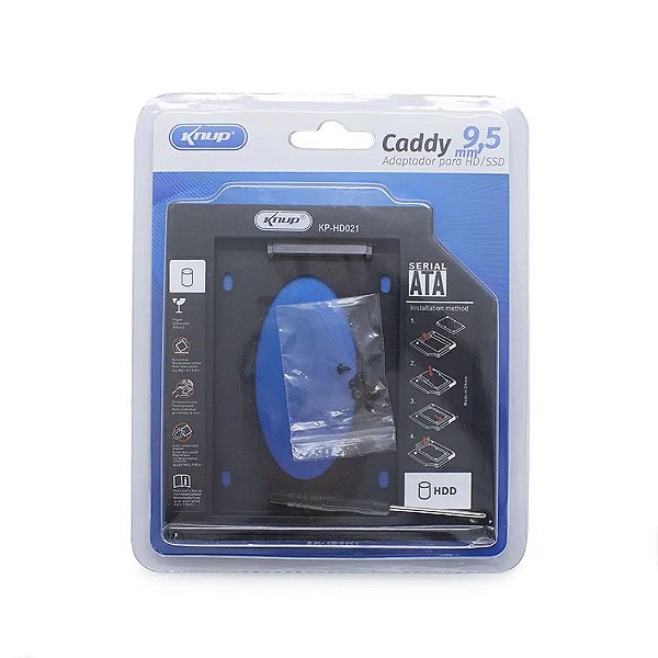 ADAPTADOR CASE CADDY PARA HD/SSD 9,5MM KNUP KP-HD021