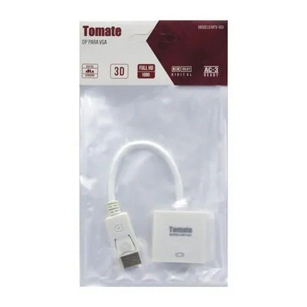 ADAPTADOR DE VÍDEO DISPLAYPORT PARA VGA TOMATE MTV-601