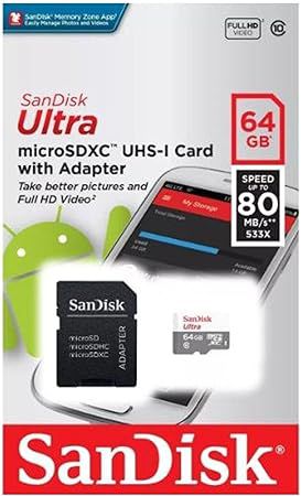CARTÃO DE MEMÓRIA 64GB MICRO SD 3.0 SANDISK