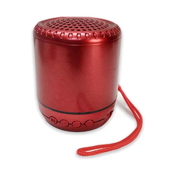 MINI CAIXA DE SOM BLUETOOTH/USB/RADIOFM/CARTÃO SD/ MULTIMÍDIA 5W GRASEP D-BH999 VERMELHO