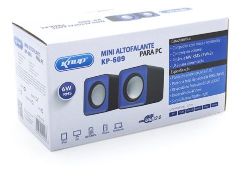 MINI CAIXA DE SOM PARA PC E NOTEBOOK USB 2.0 3W KNUP KP-609