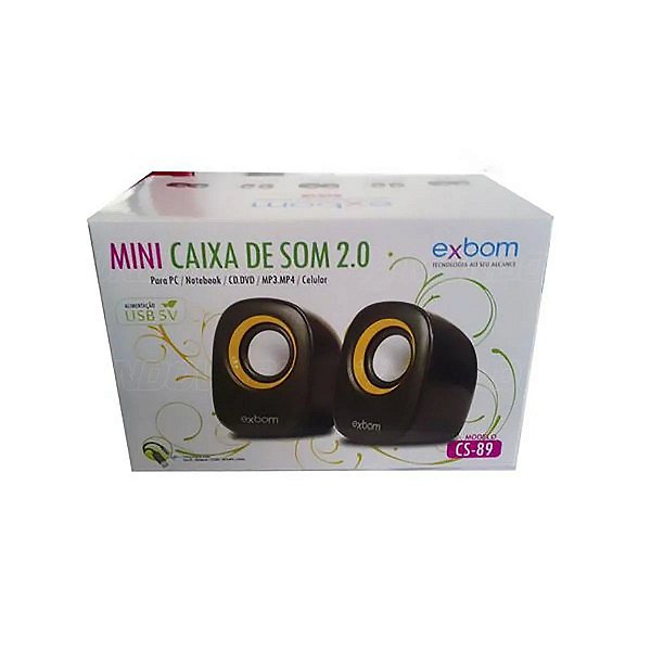 MINI CAIXA DE SOM PARA PC E NOTEBOOK USB 2.0 RMS EXBOM CS89