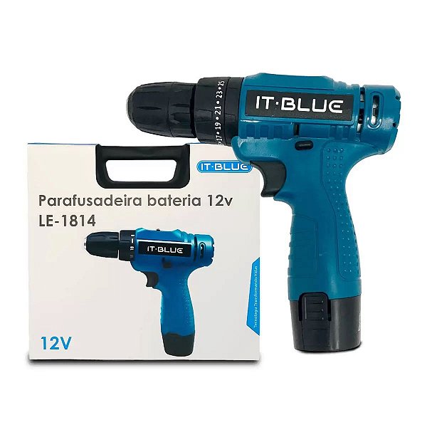 PARAFUSADEIRA E FURADEIRA BATERIA 12V IT-BLUE LE-1814