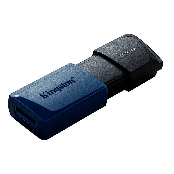 PEN DRIVE KINGSTON 64GB DATA TRAVELER EXODIA M PRETO/AZUL