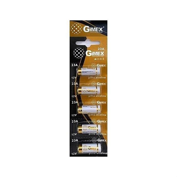 PILHA ALCALINA 23A 12V GIMEX COM 5 UNIDADES