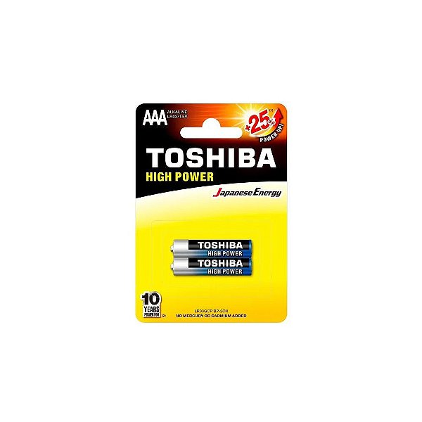 PILHA ALCALINA AAA 1.5V TOSHIBA LR03 COM 2 UNIDADES
