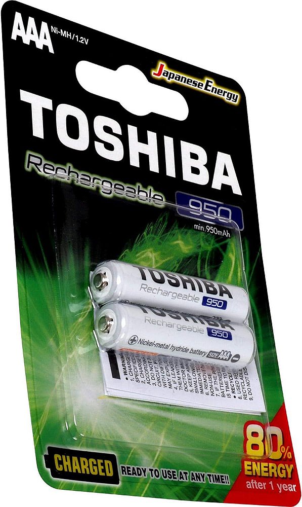 PILHA RECARREGÁVEL AAA 1.2V TOSHIBA NI/MH COM 2 UNIDADES