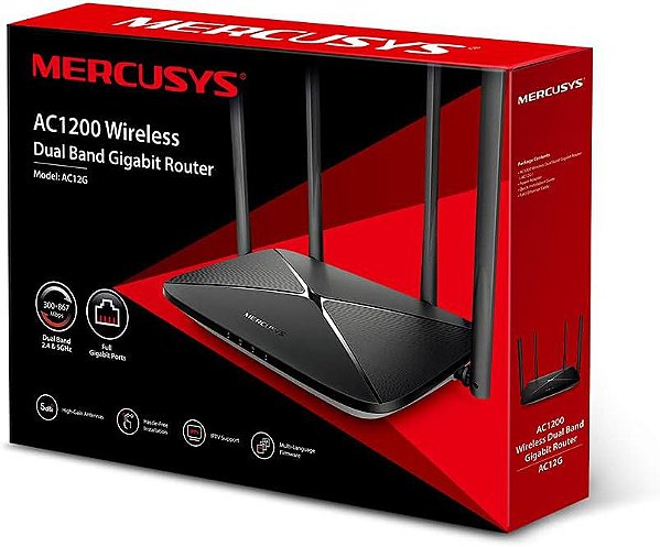 ROTEADOR 5 GIGABIT DUAL BAND AC-1200/AC1200 MERCUSYS AC-12G
