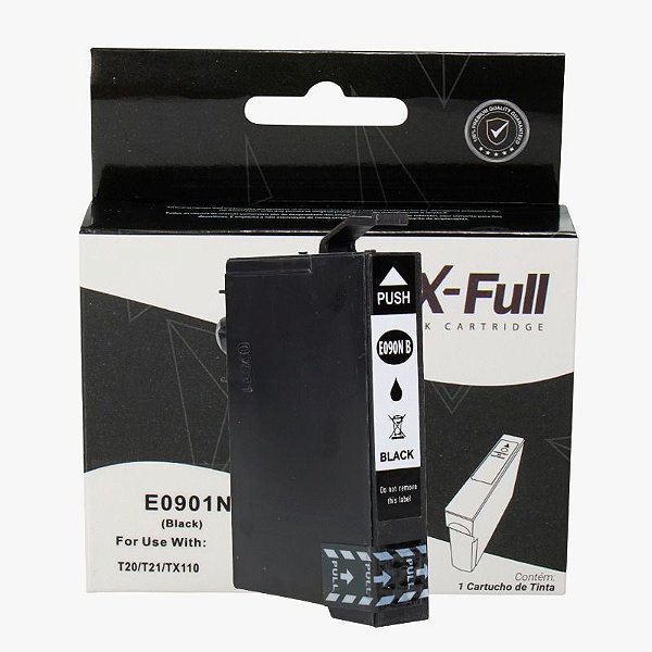 CARTUCHO DE TINTA COMPATÍVEL COM EPSON T0901 BK PRETO X-FULL 14,5ML