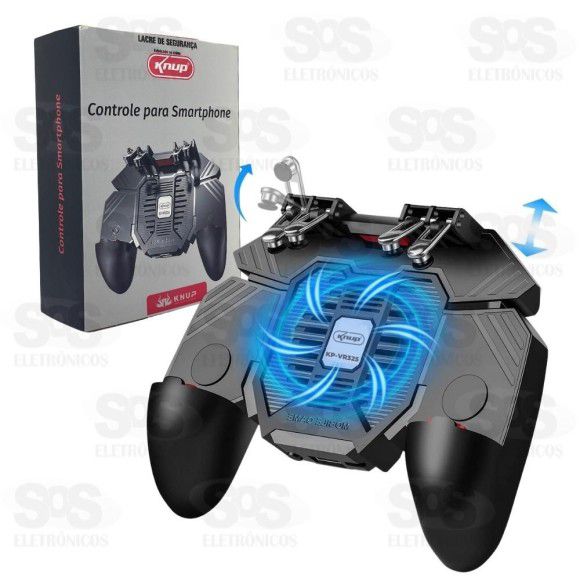 CONTROLE GAMEPAD PARA SMARTPHONE COM COOLER E POWER BANK KNUP KP VR325