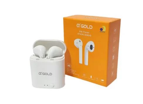 FONE DE OUVIDO SEM FIO BLUETOOTH OL'GOLD V5.0+ EDR FN17 MINI BRANCO
