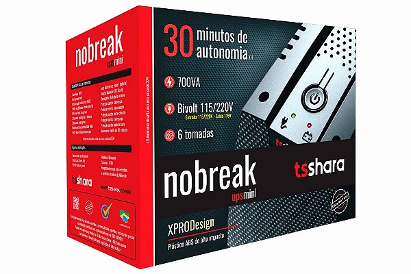 NOBREAK UPS MINI 700VA E MONO 115/220V TS SHARA 1X5AH