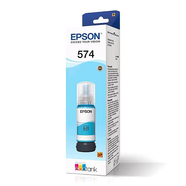REFIL DE TINTA ORIGINAL EPSON T574 CIANO CLARO L8050 70ML