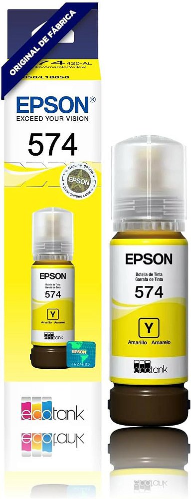 REFIL DE TINTA ORIGINAL EPSON T574 AMARELO L8050 70ML